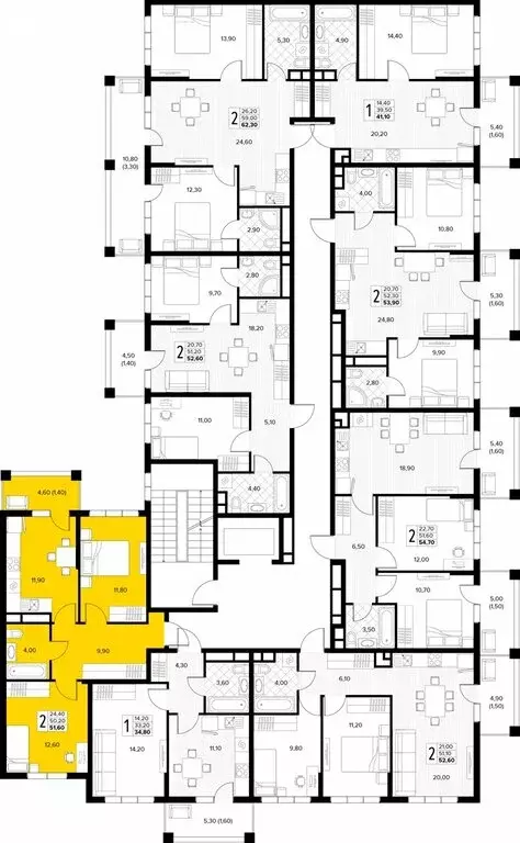 2-комнатная квартира: село Сукко, жилой комплекс Кипарис (51.6 м) - Фото 2