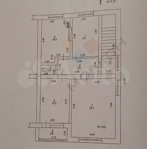 3-к. квартира, 77,6 м, 2/2 эт. - Фото 0