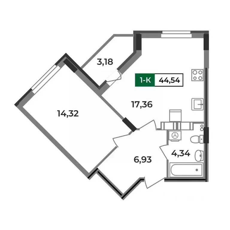 1-к кв. Владимирская область, Ковров Еловая ул., 11 (44.54 м) - Фото 0