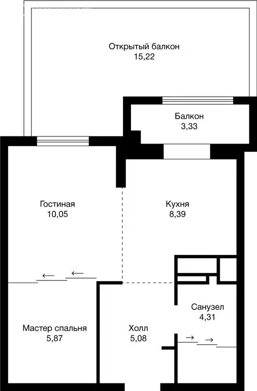 1-комнатная квартира: деревня Сабурово, Рождественская улица, 3 (34 м) - Фото 0