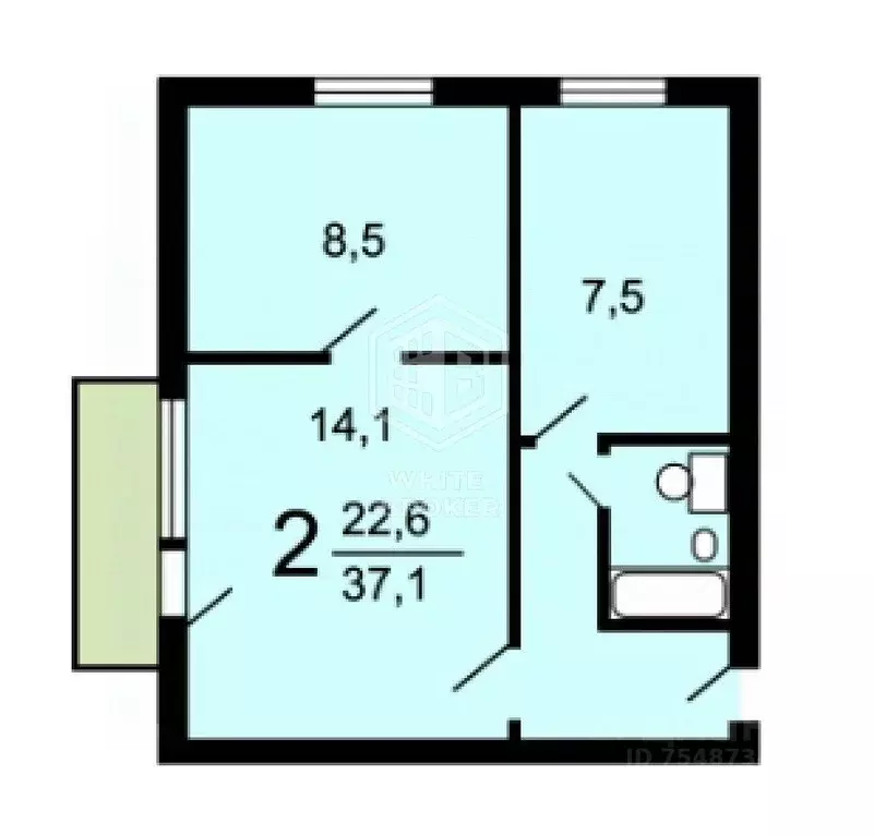 2-к кв. Москва Нахимовский просп., 41/45к2 (37.2 м) - Фото 2