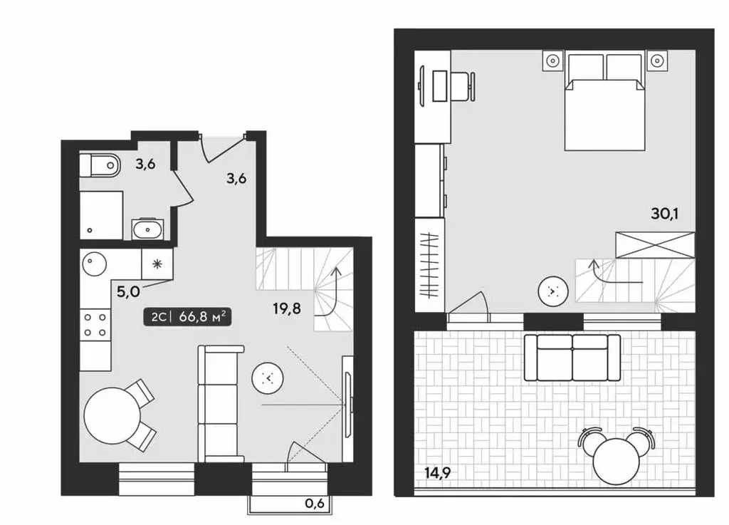 2-комнатная квартира: Октябрьский, жилой комплекс Альпийский квартал, ... - Фото 1
