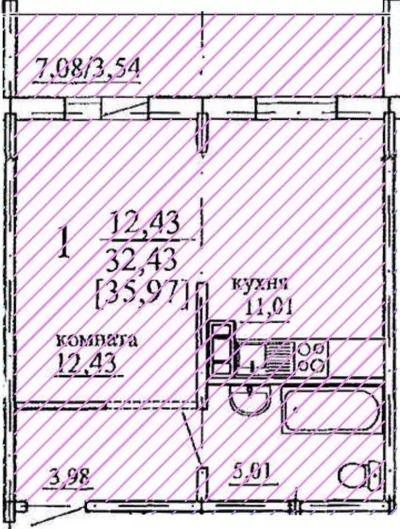 1-к кв. Челябинская область, Челябинск ул. Кулибина (35.97 м) - Фото 0