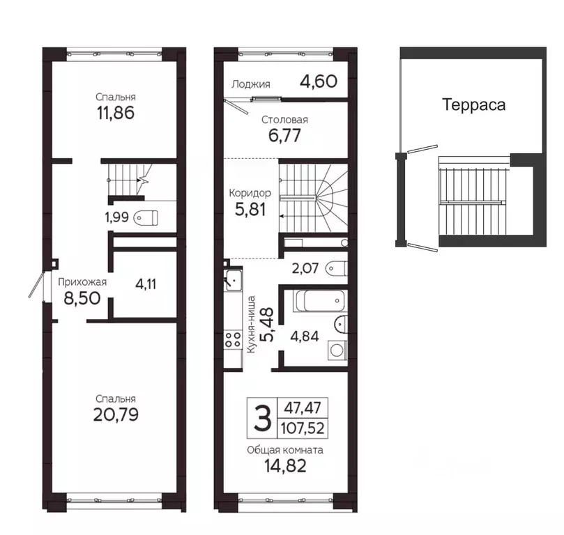 3-к кв. Томская область, Томск Комсомольский просп., 48Б (107.52 м) - Фото 1