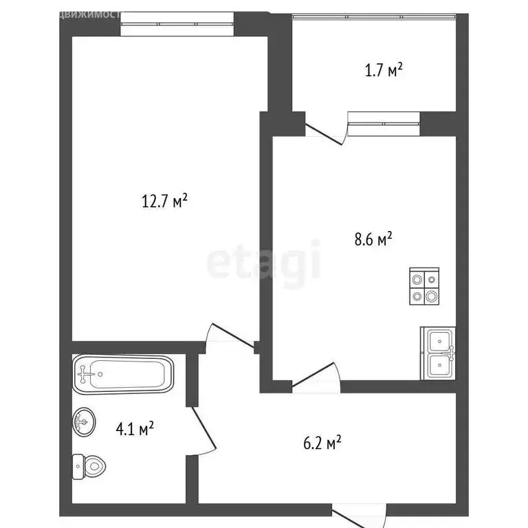 1-комнатная квартира: Калининград, Суздальская улица, 20к2 (31.5 м) - Фото 1