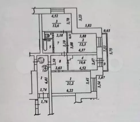 3-к. квартира, 74 м, 11/14 эт. - Фото 0