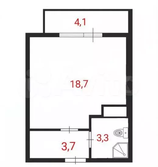 Квартира-студия, 18,7 м, 7/20 эт. - Фото 0