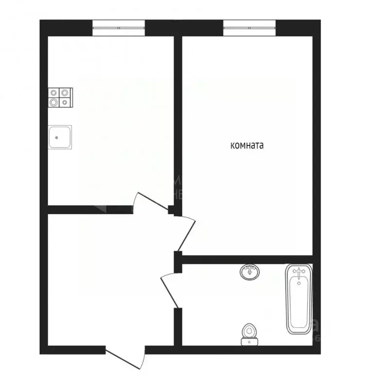 1-к кв. Тюменская область, Тюмень ул. Геннадия Куцева, 1 (35.0 м) - Фото 1