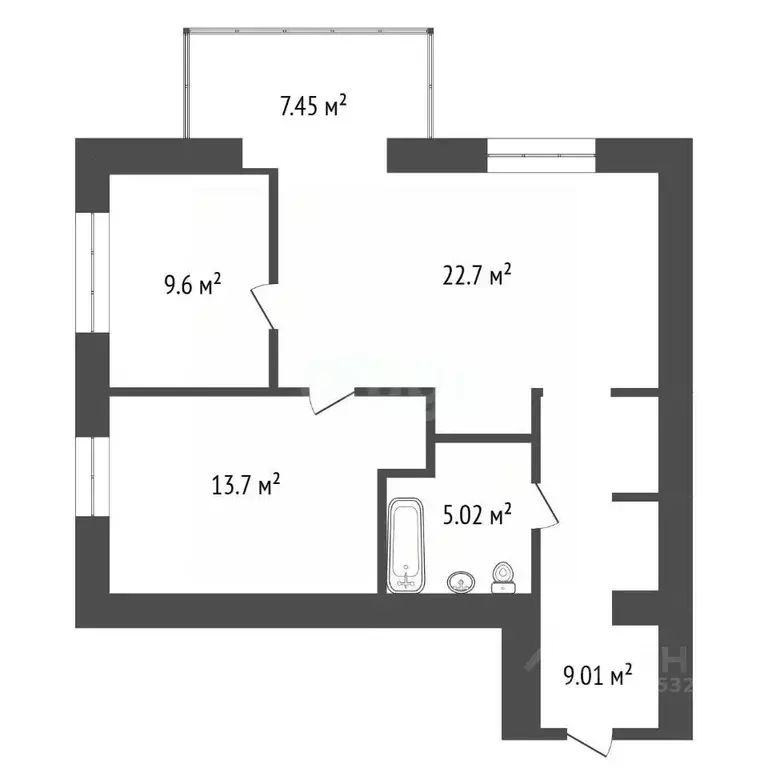 3-к кв. Красноярский край, Красноярск ул. Партизана Железняка, 48Б ... - Фото 2
