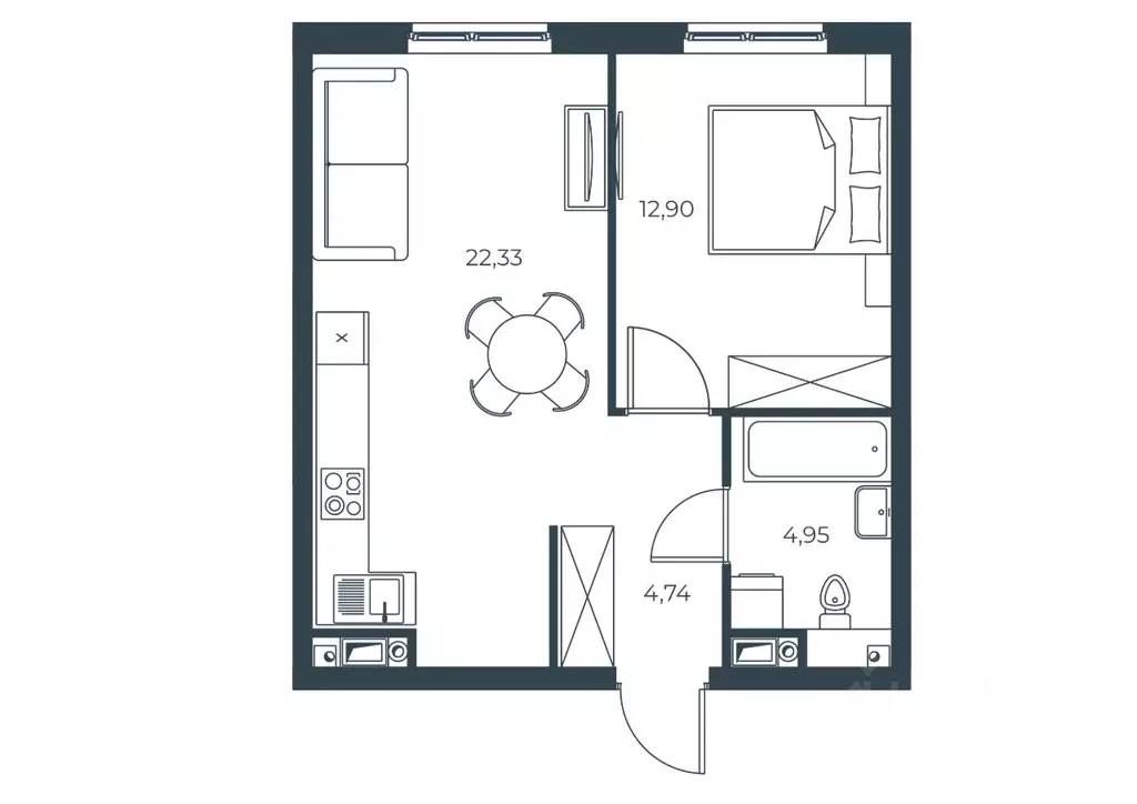 1-к кв. Астраханская область, Астрахань Татарская Слобода кв-л,  ... - Фото 1