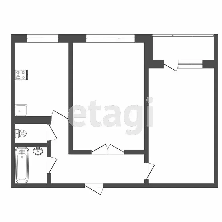 2-комнатная квартира: Тюмень, Западносибирская улица, 22к1 (50.7 м) - Фото 1