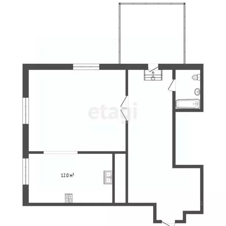 1-к кв. Тюменская область, Тюмень ул. Максима Горького, 68 (48.1 м) - Фото 2