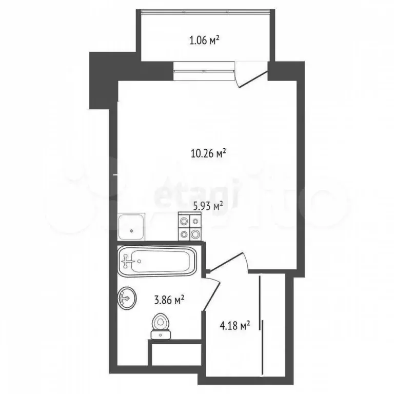 Квартира-студия, 25,3 м, 19/25 эт. - Фото 0