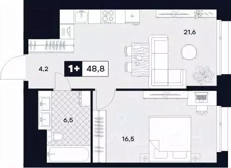 1-к кв. Москва Лодочная ул., 27К2 (48.8 м) - Фото 0