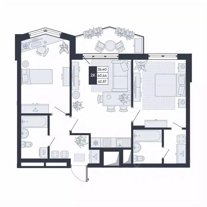 2-к кв. Белгородская область, Старый Оскол Садовые Кварталы мкр,  ... - Фото 1