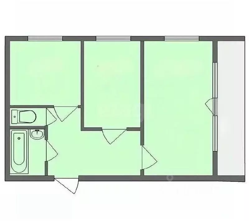 2-к кв. Татарстан, Казань ул. Кул Гали, 15/21 (52.2 м) - Фото 2