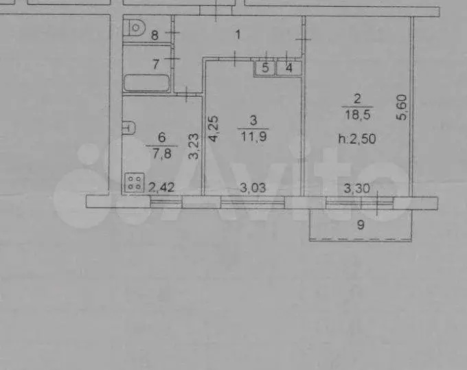 2-к. квартира, 48,1 м, 4/9 эт. - Фото 0