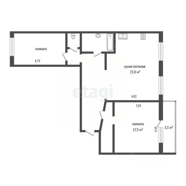 3-к кв. Тюменская область, Тюмень Интернациональная ул., 140 (90.0 м) - Фото 2