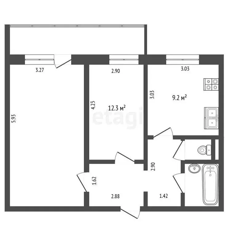 2-комнатная квартира: Тольятти, Тополиная улица, 31 (53.3 м) - Фото 1