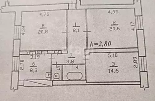 Квартира, 3 комнаты, 81.9 м - Фото 1