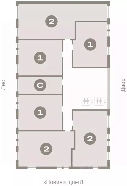 2-к кв. Ханты-Мансийский АО, Сургут 35-й мкр, Квартал Новин жилой ... - Фото 2