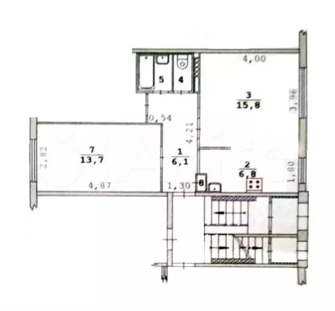 2-к. квартира, 46 м, 1/5 эт. - Фото 0