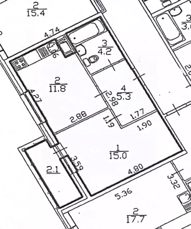 1-к кв. Санкт-Петербург наб. Реки Смоленки, 3к1 (36.3 м) - Фото 2