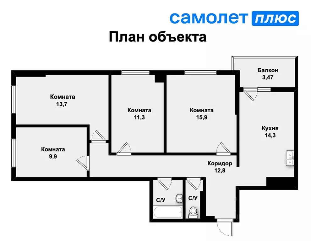 4-к кв. Свердловская область, Екатеринбург ул. Блюхера, 99 (83.0 м) - Фото 1