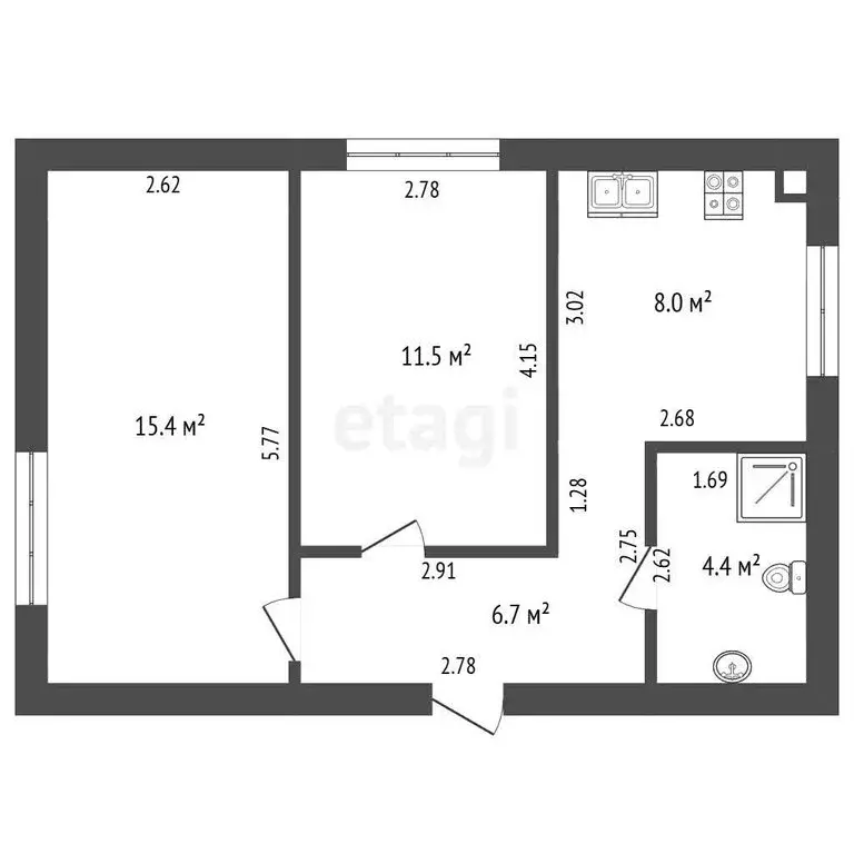 2-комнатная квартира: посёлок Малое Исаково, Калининградская улица, 23 ... - Фото 1