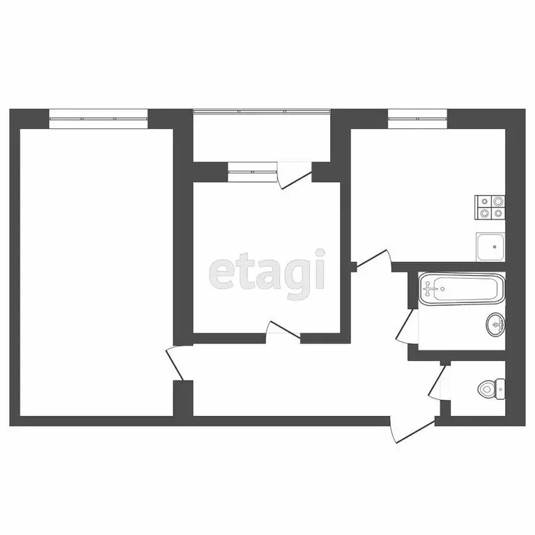 2-комнатная квартира: Тверь, улица Фрунзе, 24 (60 м) - Фото 1