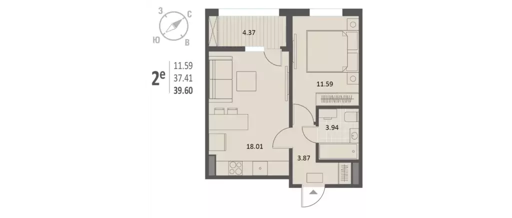 Продаётся 1-к квартира, 39.6 м - Фото 0