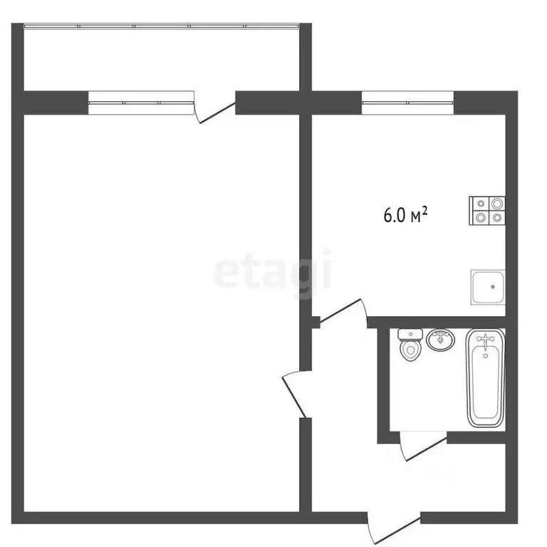 1-к кв. Москва Затонная ул., 7К1 (30.0 м) - Фото 1