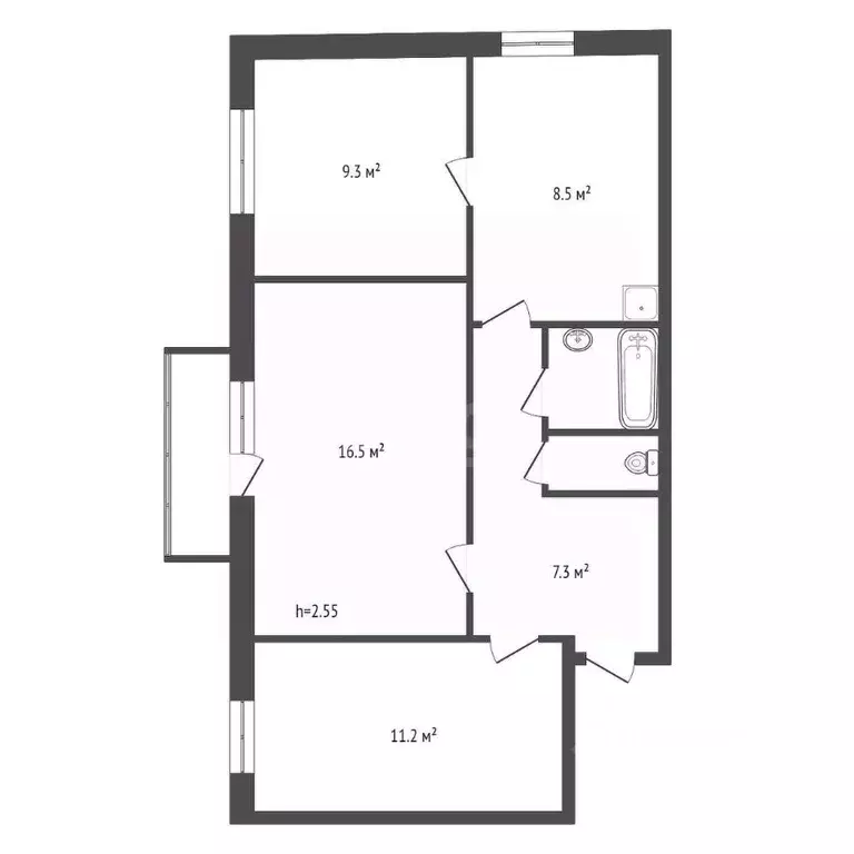 3-к кв. Красноярский край, Красноярск ул. Карла Маркса, 135 (56.2 м) - Фото 2