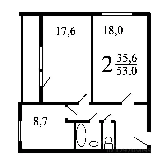 2-к кв. Москва Авангардная ул., 13 (55.0 м) - Фото 1