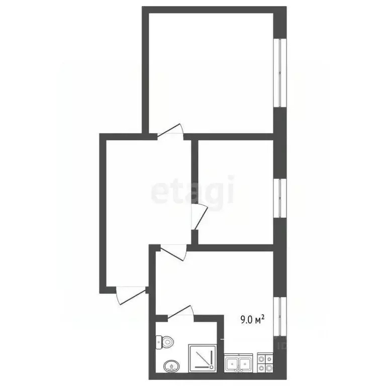2-к кв. Архангельская область, Архангельск Лесозаводская ул., 13 (52.8 ... - Фото 1