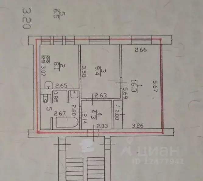 1-к кв. Санкт-Петербург Суворовский просп., 61 (44.6 м) - Фото 2