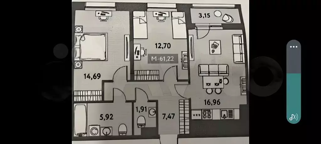 2-к кв. Санкт-Петербург ул. Среднерогатская, 11к2 (62.0 м) - Фото 0