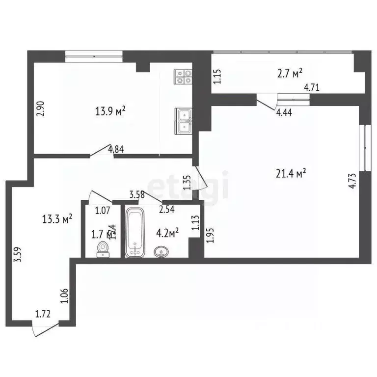 1-к кв. Самарская область, Самара Силовая ул., 6 (54.5 м) - Фото 1