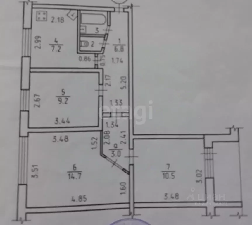 3-к кв. Удмуртия, Ижевск ул. Холмогорова, 14 (54.2 м) - Фото 1