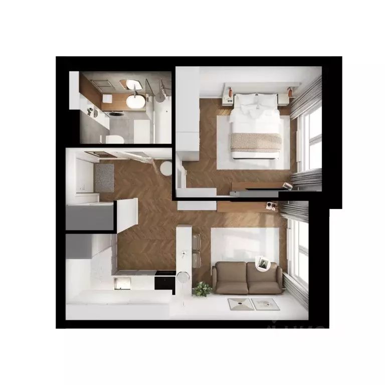 1-к кв. Московская область, Ленинский городской округ, Боброво пгт ... - Фото 2