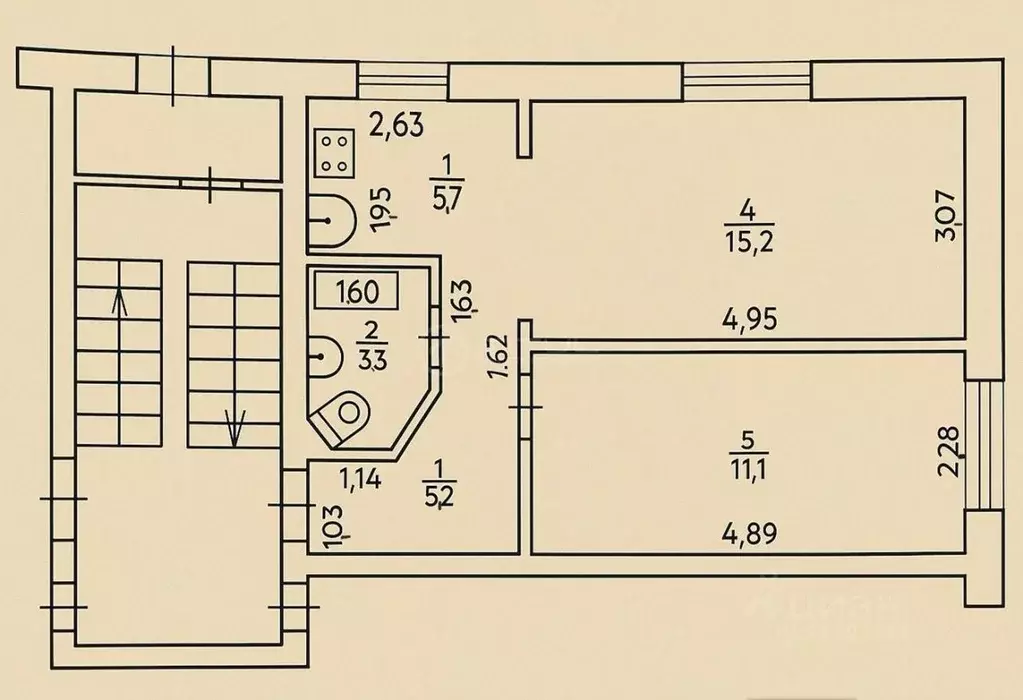 2-к кв. Калужская область, Дзержинский район, Товарково городское ... - Фото 2