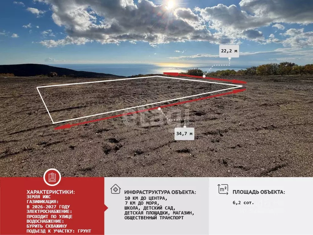 Участок в Крым, Алушта муниципальный округ, с. Лучистое ул. Табачная ... - Фото 1