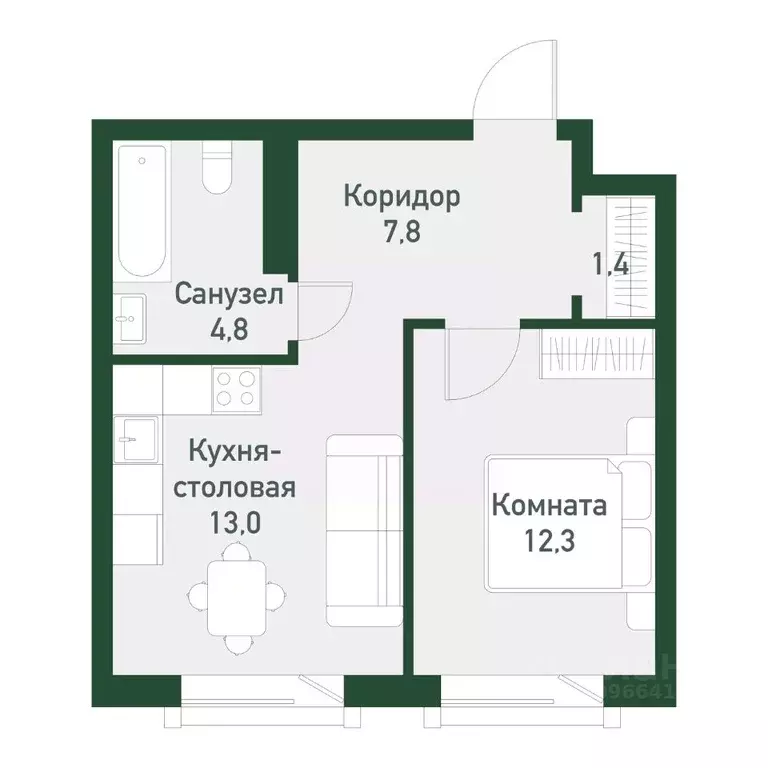 1-к кв. Челябинская область, Челябинский городской округ, пос. ... - Фото 0
