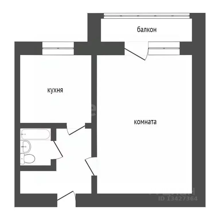 1-к кв. Курганская область, Курган ул. Урицкого, 128 (30.5 м) - Фото 1