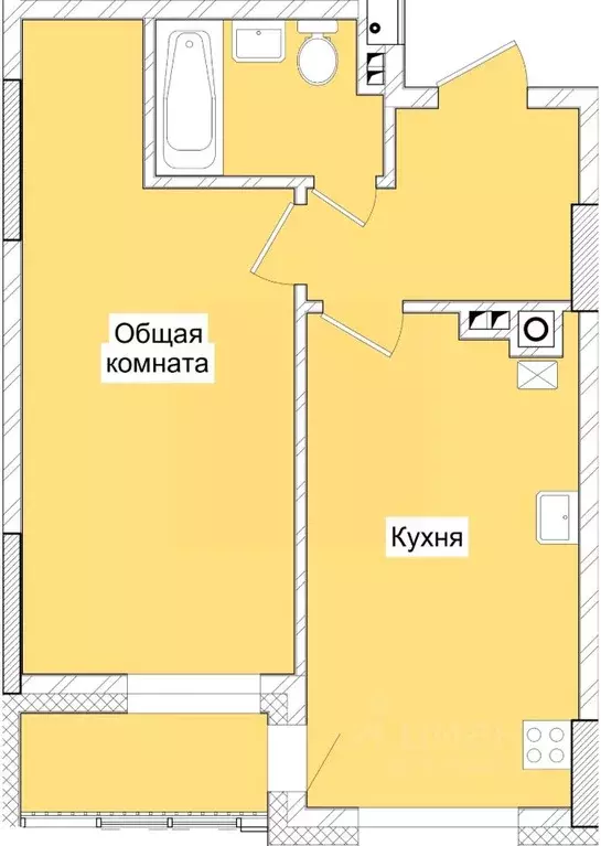 1-к кв. Саха (Якутия), Якутск Атмосфера жилой комплекс (46.77 м) - Фото 0