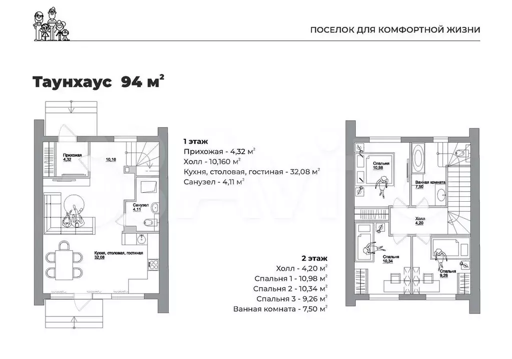 дом 96 м на участке 2 сот. - Фото 0