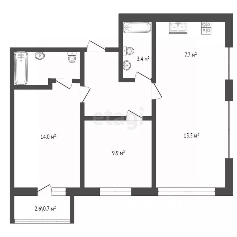 2-к кв. Санкт-Петербург Яхтенная ул., 24к2 (65.1 м) - Фото 1