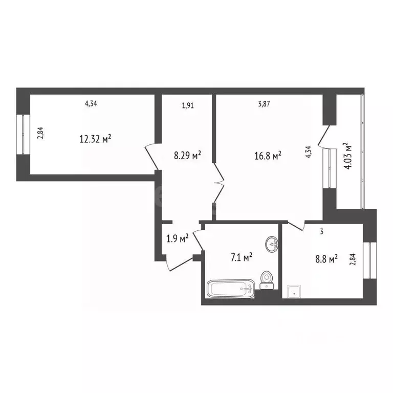 2-к кв. Красноярский край, Красноярск Николаевка мкр, ул. Серова, 10 ... - Фото 1