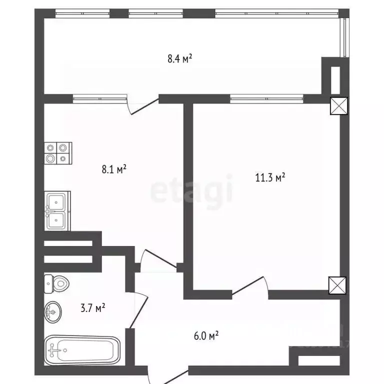 1-к кв. Крым, Бахчисарай ул. Мира, 22 (37.5 м) - Фото 2