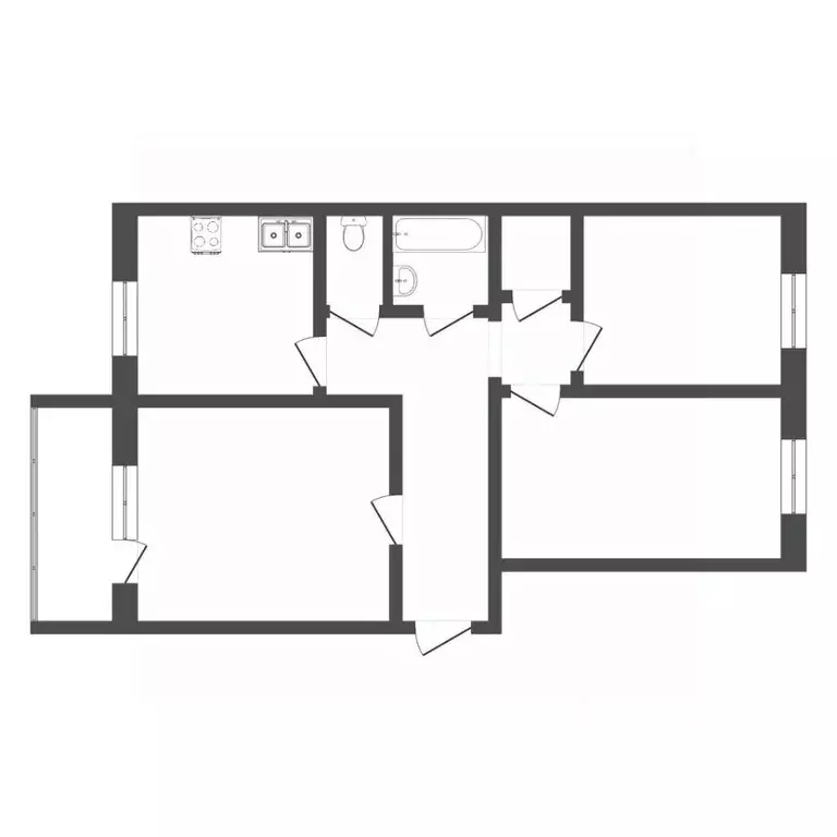 3-к кв. Тюменская область, Тюмень Ставропольская ул., 11А (65.8 м) - Фото 1